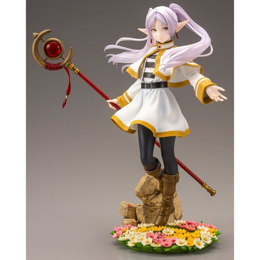 PRE-ORDER: Expected to ship November 2024

Frieren from "Frieren: Beyond Journey's End" gets a new figure from Kotobukiya! She's been sculpted with her hair and the hem of her tunic being blown by the breeze; you'll love her solemn expression, the details in her staff and costume, and the flowers and rugged stone on her base. Order her for your own collection today!

[Figure Size]: Approximately 23.5cm tall (9.4 inches) , including base
[Materials]: PVC (non-phthalate), ABS, iron
