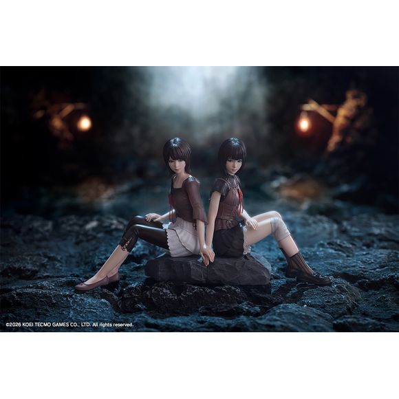 <p><strong>PRE-ORDER: Expected to ship in June of 2027.</strong></p>

<p>Step into the haunting world of <strong>FATAL FRAME II: Crimson Butterfly REMAKE</strong> with this <strong>Kotobukiya OSHI WORKS figure featuring twin sisters Mio and Mayu Amakura</strong>. Inspired by the game’s key visual, the pair sit back-to-back with their hands touching as crimson butterflies surround them.</p>

<p>The pre-painted sculpt brings the sisters’ expressions and clothing to life, while a Camera Obscura accessory and s