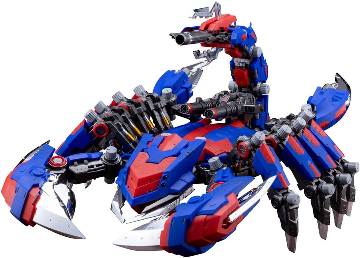DEATH STINGER HILTZ Special from the anime ZOIDS CHAOTIC CENTURY returns.

The distinctive coloring of the unit piloted by Hiltz has been retained, while the Blade Liger mini-figure has an updated color scheme to better replicate its appearance in the series. Compared to previous versions, color separation has been increased.

In addition to the Ambient Organoid and standing Hiltz figures, the kit includes Hiltz as he appears while piloting the Death Stinger. Also included are special gold- and silver-plate