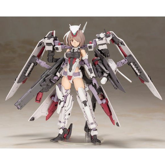 Kongo joins Kotobukiya’s original Frame Arms Girl series at last!
This model is brought to life based on Humikane Shimada’s bishoujo-style character illustration of Takayuki Yanase’s Frame Arms DDX-101 Kongo design.

Model Specifications:
・This model is a completely brand new Frame Arms Girl.
・The large-scale weapons and armor can be transformed into a cruising form, or rearranged to create various others forms.
・Standard arms and legs are included to recreate the model in unarmed mode.
・The head part can b