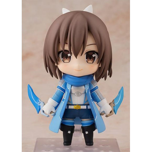 From the popular light novel series turned anime series "BOFURI: I Don't Want to Get Hurt, so I'll Max Out My Defense" comes a Nendoroid of Sally! She comes with three face plates including a standard face plate, a smiling face plate and a frightened face plate. Optional parts include her Dagger of the Deep Sea, Dagger of the Ocean Floor and Muffler of the Water's Surface. A miniature figure of Sally's monster companion Oboro is included too! She also comes with an effect sheet to display her using her Supe