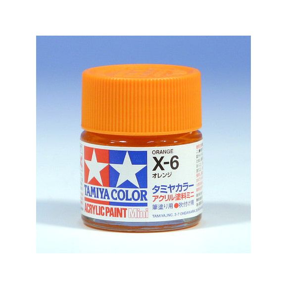Tamiya Color Mini X-6 Orange Acrylic Paint 10ml | Galactic Toys & Collectibles