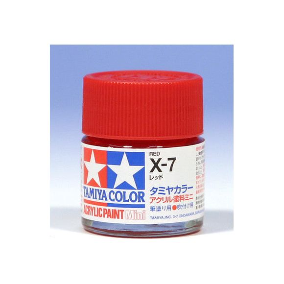 Tamiya Color Mini X-7 Red Acrylic Paint 10ml | Galactic Toys & Collectibles