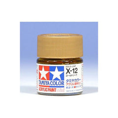 Tamiya Color Mini X-12 Gold Leaf Acrylic Paint 10ml | Galactic Toys & Collectibles