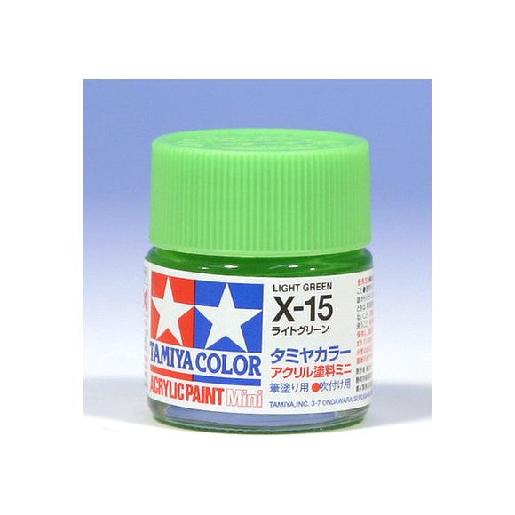 Tamiya Color Mini X-15 Light Green Acrylic Paint 10ml | Galactic Toys & Collectibles