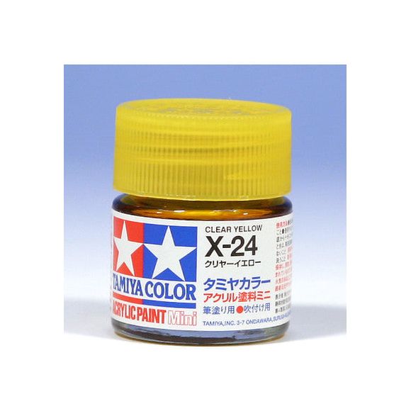 Tamiya Color Mini X-24 Clear Yellow Acrylic Paint 10ml | Galactic Toys & Collectibles