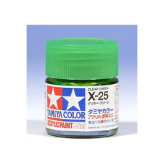 Tamiya Color Mini X-25 Clear Green Acrylic Paint 10ml | Galactic Toys & Collectibles