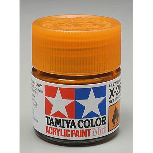 Tamiya Color Mini X-26 Clear Orange Acrylic Paint 10ml | Galactic Toys & Collectibles