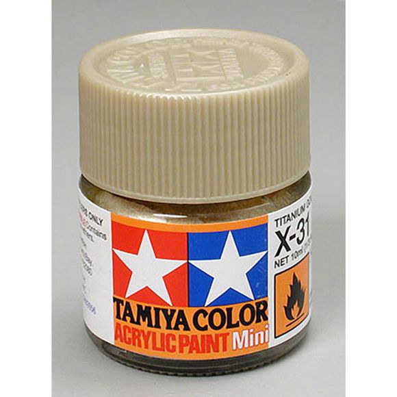 Tamiya Color Mini X-31 Titanium Gold Acrylic Paint 10ml | Galactic Toys & Collectibles