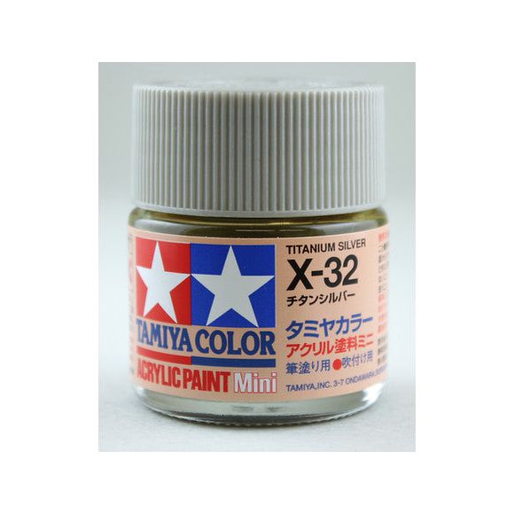 Tamiya Color Mini X-32 Titanium Silver Acrylic Paint 10ml | Galactic Toys & Collectibles