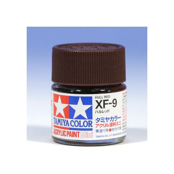 Tamiya Color Mini XF-9 Hull Red Acrylic Paint 10ml | Galactic Toys & Collectibles