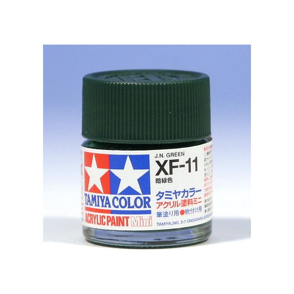 Tamiya Color Mini XF-11 Dark Green Acrylic Paint 10ml | Galactic Toys & Collectibles