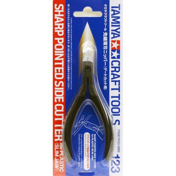 Tamiya 74123 Sharp Pointed Side Cutter / Nipper Slim jaw for Plastic Models and Craft Hobby | Galactic Toys & Collectibles