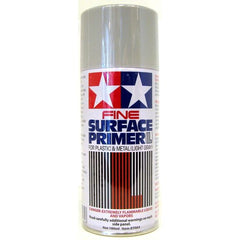 Tamiya Surface Primer is ideal for preparing your plastic model parts made of ABS and Styrene plastic for paint. The primer may also be used for metal parts. The light gray color primer is great for dark color applications. Tamiya’s surface primers may also be wet sanded before paint is applied. Each can contain 180ml.

Continental US Shipping only.  No expedited shipping. Ground Transport only.