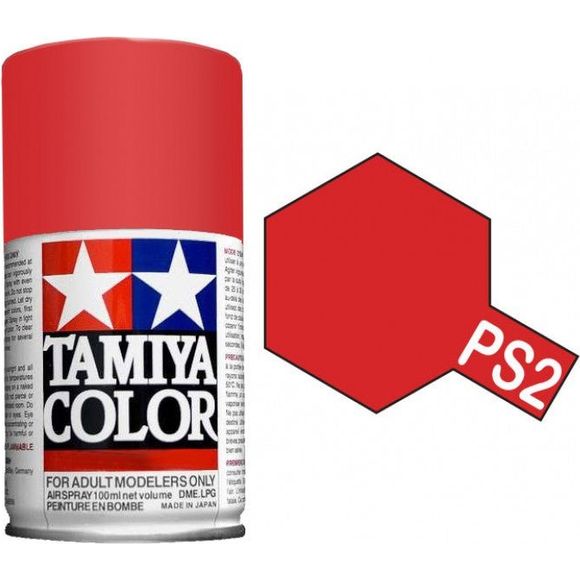 Tamiya Polycarbonate 86002 PS-2 Red Spray Paint Aerosol 100ml | Galactic Toys & Collectibles