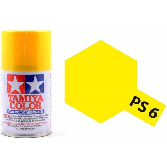 Tamiya Polycarbonate 86006 PS-6 Yellow Spray Paint Aerosol 100ml | Galactic Toys & Collectibles