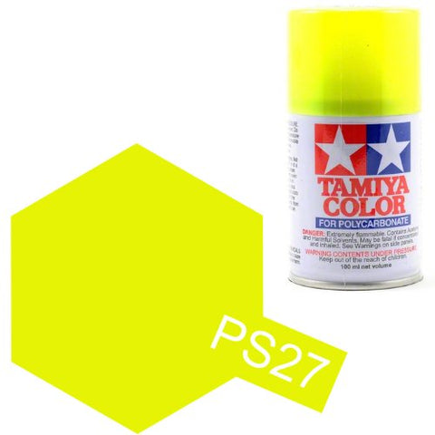 Tamiya Polycarbonate 86027 PS-27 Fluorescent Yellow Spray Paint Aerosol 100ml | Galactic Toys & Collectibles