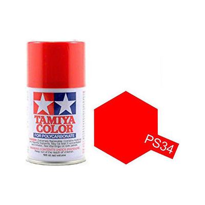Tamiya Polycarbonate 86034 PS-34 Bright Red Spray Paint Aerosol 100ml | Galactic Toys & Collectibles