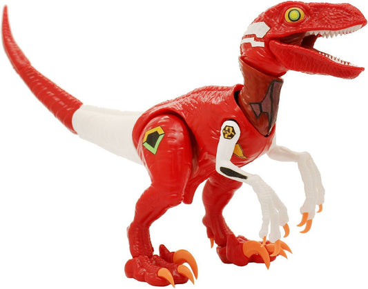 Imagine a velociraptor combined with EVA-02 from "Rebuild of Evangelion" -- and just like that, your wish has come true: this model kit from Fujimi combines the legendary dinosaur with the iconic mecha! This accurate velociraptor model kit is cast in EVA-02's signature red, white and orange colors; the kit is molded in color so paint isn't needed, and vivid stickers are included to reproduce EVA-02's markings! Even better, the dinosaur will be posable after assembly, with movable arms, wrists and ankles. It