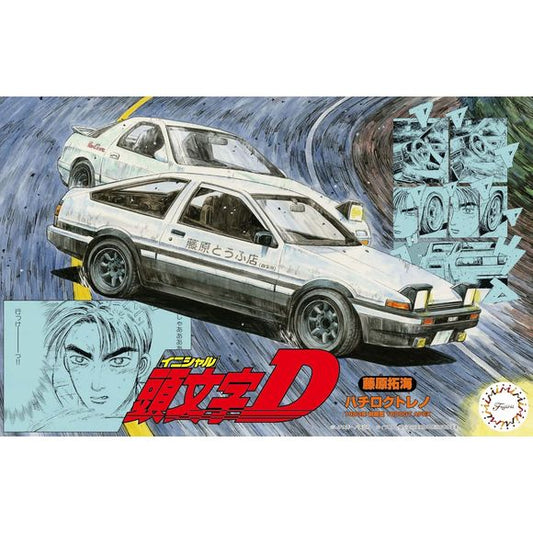 Bring the legendary tofu delivery machine to your collection with Fujimi's detailed 1:24 scale recreation of Takumi Fujiwara's iconic Toyota AE86 Trueno from Initial D. Famous for dominating the mountain passes of Mount Akina, the AE86 has become one of the most recognizable cars in anime and automotive culture.

This highly detailed model kit captures the classic early-model AE86 Trueno 1600GT APEX with accurate body styling, interior details, and authentic proportions. Perfect for both Initial D fans and