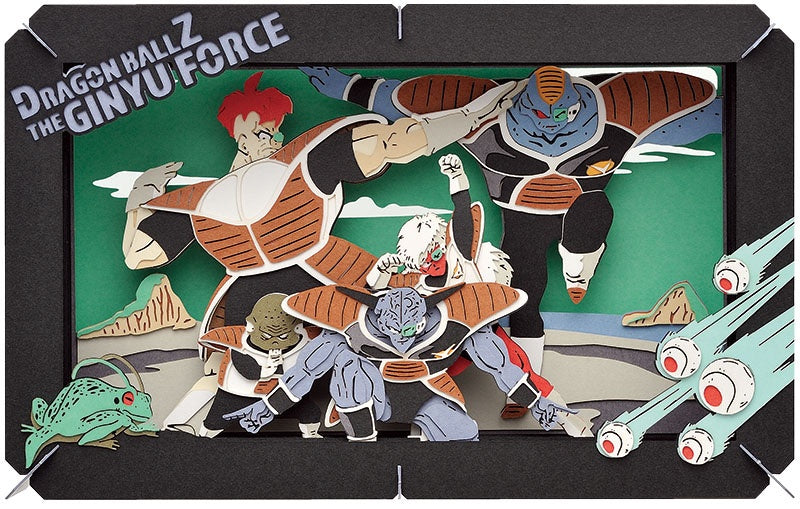 This Paper Theater set allows you to construct an impressive, 3D image of the Ginyu Force from "Dragon Ball Z" by stacking precision-laser-cut paper pieces! It'll look amazing once it's completed and on display in your collection. Glue is not included. Order yours today!

[Size]: Approximately 10cm x 8cm x 4.2cm when completed