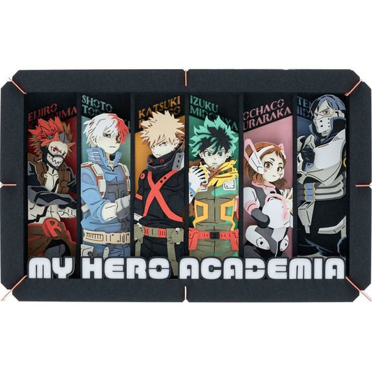 The highly popular TV anime "My Hero Academia" will soon start its seventh (!) broadcast season, and to observe the occasion, Ensky brings us this spectacular "Paper Theater" kit! Just assemble the precision laser-cut pieces of paper to result in a 3D-look display piece that you'll be proud to have in your collection! 

Please note that glue is not included.