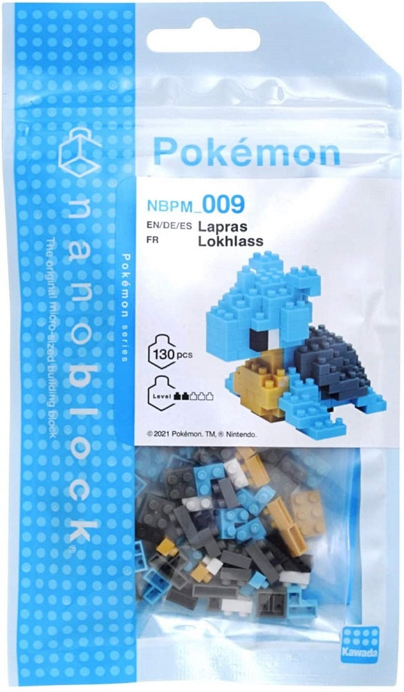 Nanoblock is a micro-sized building block designed in japan since 2008. Fun to build, Attractive to display, interesting to collect. a piece of nanoblock is the start of infinite creativity. Lapras from Nanoblock's Pokémon Collection Series stands approximately 1.8" tall and has 130 pieces.