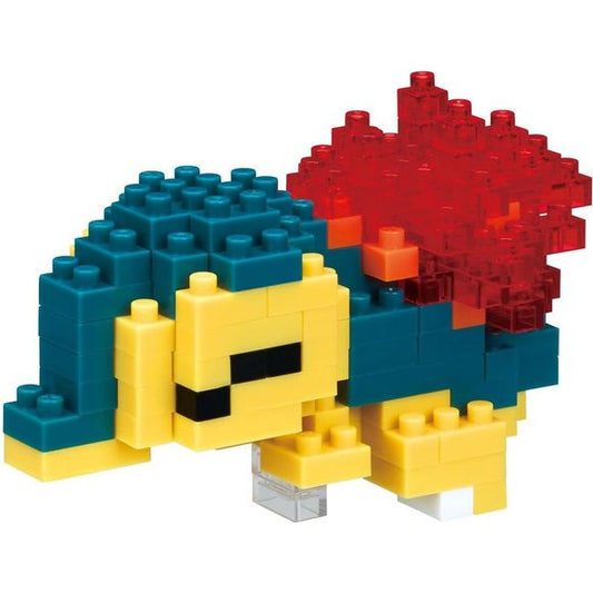 Nanoblock is a micro-sized building block designed in japan since 2008. Fun to build, Attractive to display, interesting to collect. a piece of nanoblock is the start of infinite creativity. 

Cyndaquil from Nanoblock's Pokémon Collection Series stands approximately 1.6" tall and has 150 pieces.

Difficulty: Based on a scale from 1 to 5. 1 being the easiest and 5 being most advanced. This model is based at a Level 2, for ages 8+