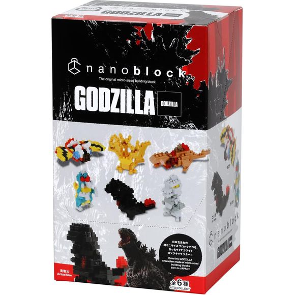 Godzilla Assortment 1 from Nanoblock's mininano series is an assortment of 6 characters. Stands approximately 2.00" tall in average. Difficulty: Based on a scale from 1 to 5: 1 being the easiest and 5 being most advanced, this model is based at a Level 2 (entry level) and is for ages 8+. With bricks as small as 4mm x 5mm and manufactured to the highest tolerances for a perfect fit, make amazing 3D art that fits in the palm of your hand. Build models with incredible detail, astounding authenticity, and unpar