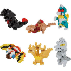 Kawada Nanoblock MiniNano Godzilla Assortment Micro-Sized Building Block Set - Box of 6