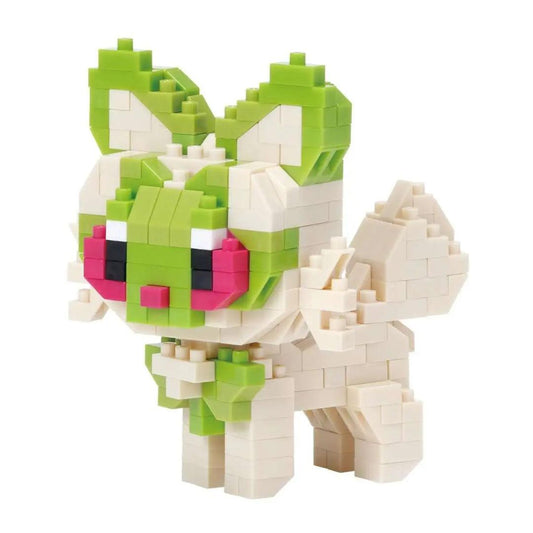 Nanoblock is a micro-sized building block designed in japan since 2008. Fun to build, Attractive to display, interesting to collect. a piece of nanoblock is the start of infinite creativity.

Sprigatito from Nanoblock's Pokémon RS Series stands approximately 2.67" tall and has 280 pieces. Difficulty level is 2.