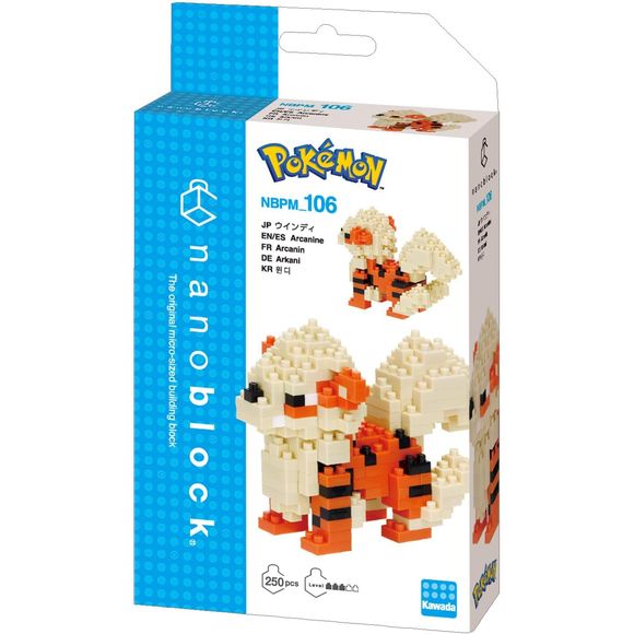 Nanoblock is a micro-sized building block designed in japan since 2008. Fun to build, Attractive to display, interesting to collect. a piece of nanoblock is the start of infinite creativity. Arcanine from Nanoblock's Pokemon Collection Series stands approximately 2.31" tall and has 250 pieces