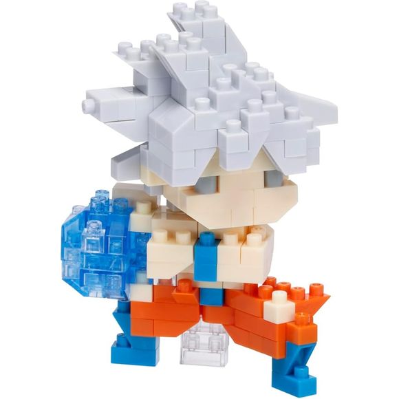 Ultra Instinct Son Goku from Nanoblock's Dragon Ball Series stands approximately 2.44" tall and has 160 pieces

Difficulty level is 3. This kit features all the details one would expect.