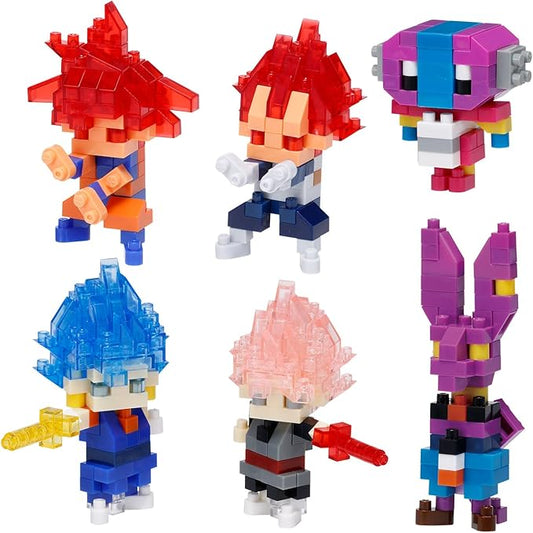 Dragon Ball Super Assortment 1 from Nanoblock's mininano Series is an assortment of 6 figures. Stands approximately 1.89" tall on average. This is considered as an entry level kit. This kit features all the details one would expect