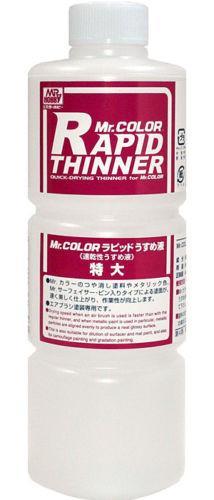 Mr Color Rapid Thinner is a new product for use with Mr Color paints & is designed to decrease drying time. Mr Color Rapid Thinner gives best results with flat & metallic colors, it is not advised for use with straight gloss colors as the faster drying time can reduce gloss. 400 ml Bottle.

Advised thinning ratio for airbrushing is 1:1.5 > 1:2 (Paint:Thinner)