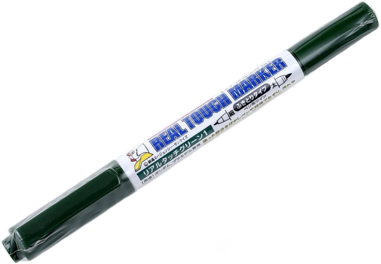 Add pizzazz to your plastic kits with these "Real Touch" markers, popular in Japan for shading and highlights! Water-based colours mean they're safe to apply over your paint job. This marker has two tips, one large and one fine, for accurate application.
