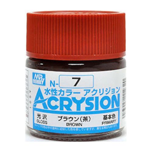 GSI Creos MR. Hobby Acrysion Color N7 Gloss Brown 10mL Acrylic Paint | Galactic Toys & Collectibles