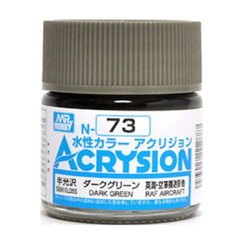GSI Creos MR. Hobby Aqueous Acrysion N73 Dark Green 10mL Acrylic Model Paint | Galactic Toys & Collectibles