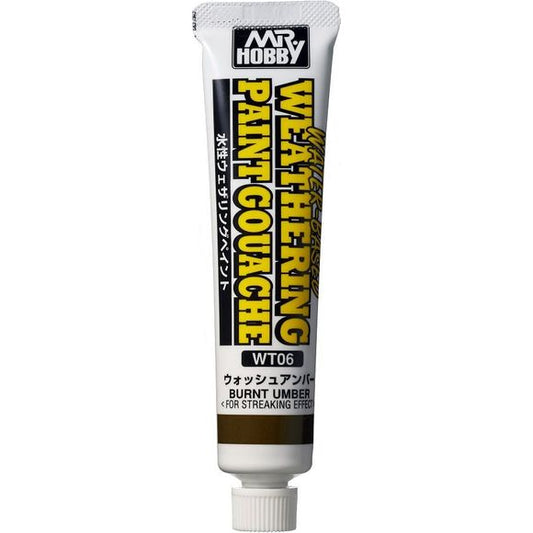 GSI Creos Mr. Hobby Weathering Paint Gouache WT06 Burnt Amber 20ml Tube | Galactic Toys & Collectibles