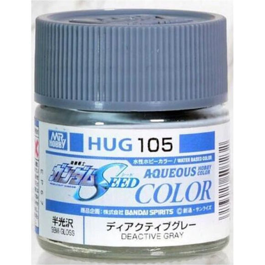 Color Deactive Gray Aqueous Hobby Color is a very safe paint that has a high degree of user-friendliness. Aqueous Hobby Color paint can be diluted with water if desired, while paint brushes can be cleaned and washed out in the water. Ensuring that this is before the paint is dry. The solvent contained in Aqueous Hobby Color paint is very mild. It provides a glossy texture and great leveling qualities (ie the smoothness of coated film of paint), resulting in a very good level of painted finish. In particular