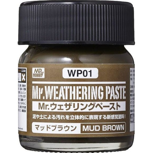Mr. Weathering Paste is a newly designed paint to reproduce three-dimensional dirt such as mud.
Since it is based on the well-received Mr. Weathering Color, it is also possible to mix colors with Mr. Weathering Color and to dilute it with a dedicated diluent.