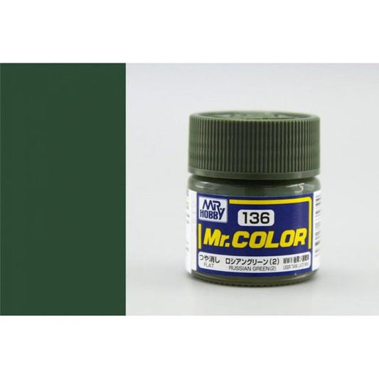 GSI Creos MR. Hobby Mr Color C136 Russian Green (2) 10mL Flat Paint | Galactic Toys & Collectibles