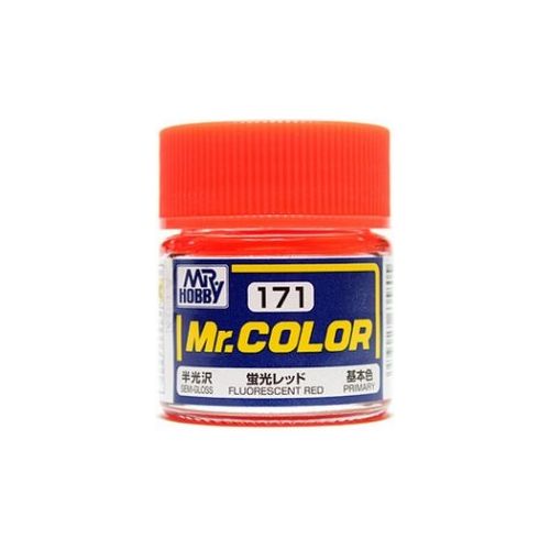 GSI Creos Mr. Hobby Mr Color MR-171 Flat Fluorescent Red 10mL Paint | Galactic Toys & Collectibles
