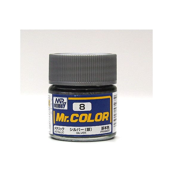 GSI Creos MR. Hobby Mr Color MR-008 Silver 10mL Primary Gloss Paint | Galactic Toys & Collectibles