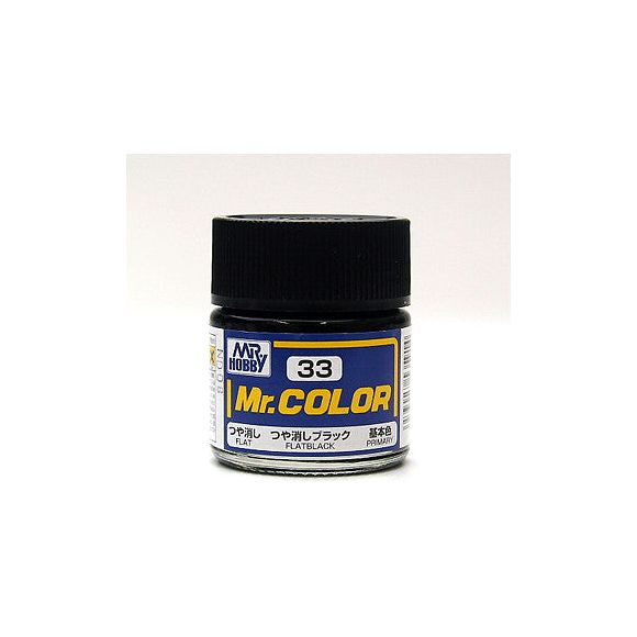 GSI Creos MR. Hobby Mr Color MR-033 Black 10mL Primary Flat Paint | Galactic Toys & Collectibles