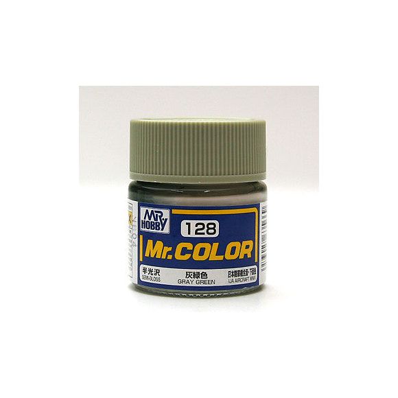 GSI Creos MR. Hobby Mr Color MR-128 Gray Green 10mL Semi-Gloss Paint | Galactic Toys & Collectibles
