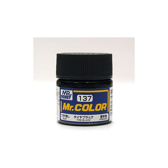GSI Creos MR. Hobby Mr Color MR-137 Tire Black 10mL Primary Flat Paint | Galactic Toys & Collectibles