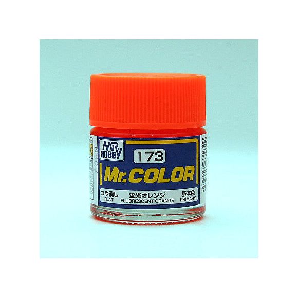 GSI Creos Mr. Hobby Mr Color MR-173 Flat Fluorescent Orange 10mL Paint | Galactic Toys & Collectibles