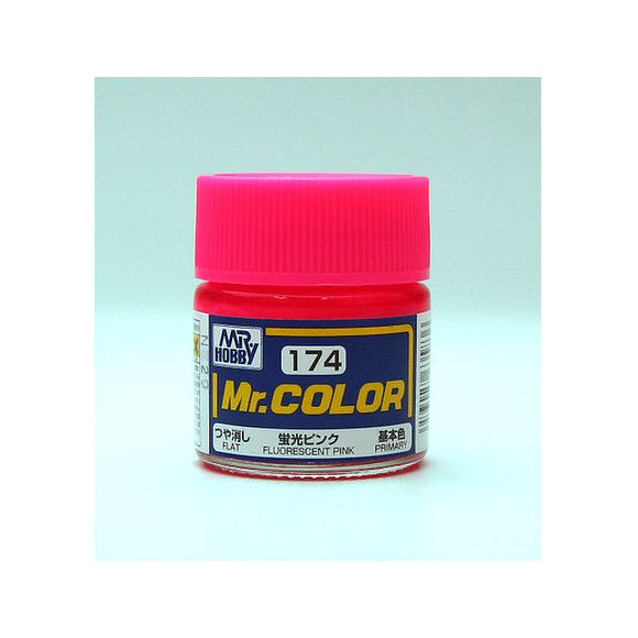 GSI Creos Mr. Hobby Mr Color MR-174 Flat Fluorescent Pink 10mL Paint | Galactic Toys & Collectibles