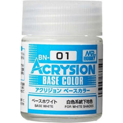 GSI Creos MR. Hobby Acrysion BN01 Base White 18mL Acrylic Paint | Galactic Toys & Collectibles